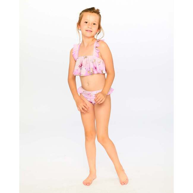 Two-Piece Swimsuit, Purple Flower Print - Two Pieces - 4