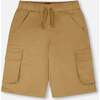 Stretch Twill Bermuda With Cargo Pockets, Beige - Shorts - 1 - thumbnail