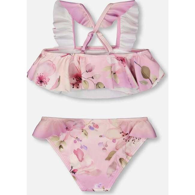 Two-Piece Swimsuit, Purple Flower Print - Two Pieces - 5