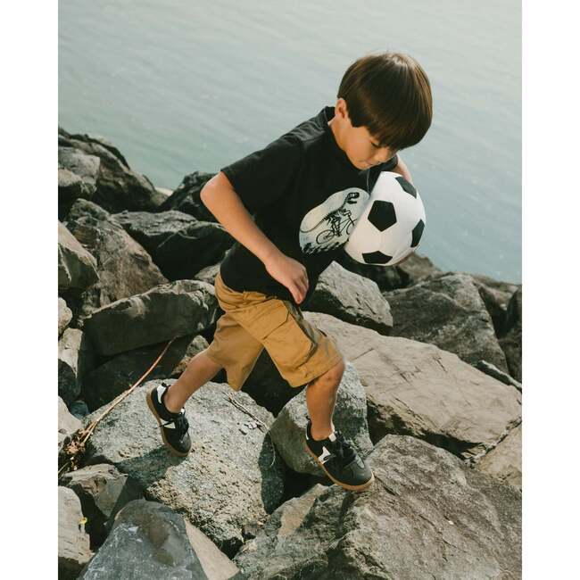 Stretch Twill Bermuda With Cargo Pockets, Beige