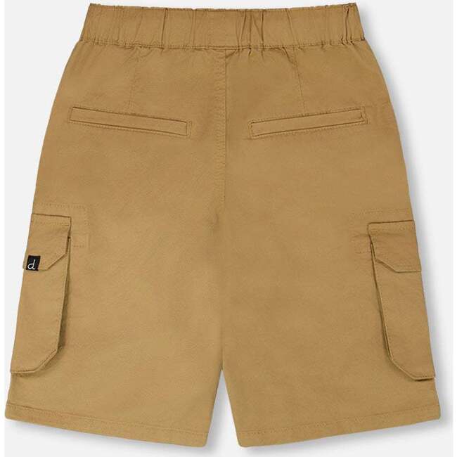 Stretch Twill Bermuda With Cargo Pockets, Beige - Shorts - 4