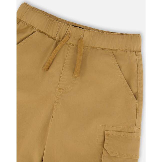 Stretch Twill Bermuda With Cargo Pockets, Beige - Shorts - 5