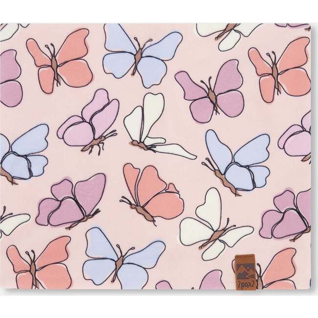 Stretch Jersey Neck Tube, Pink Printed Butterflies