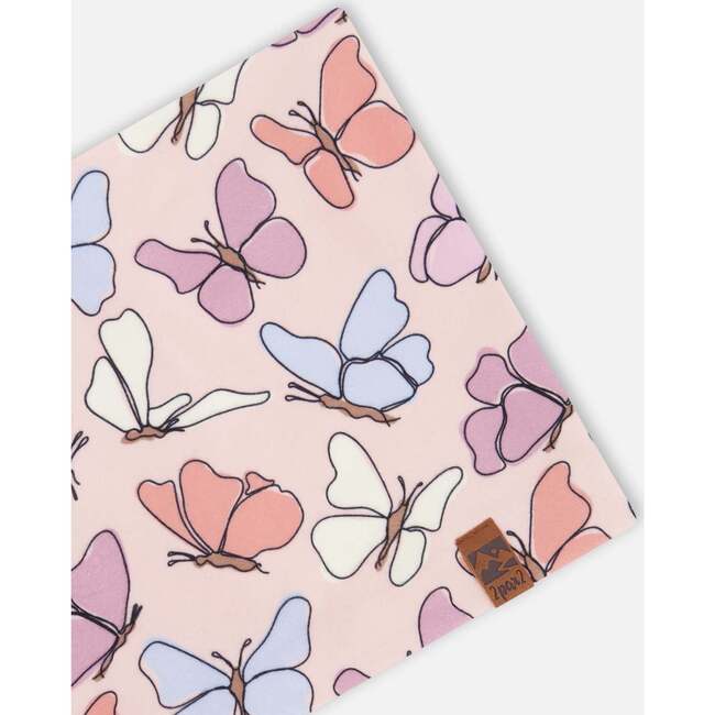Stretch Jersey Neck Tube, Pink Printed Butterflies - Scarves - 3