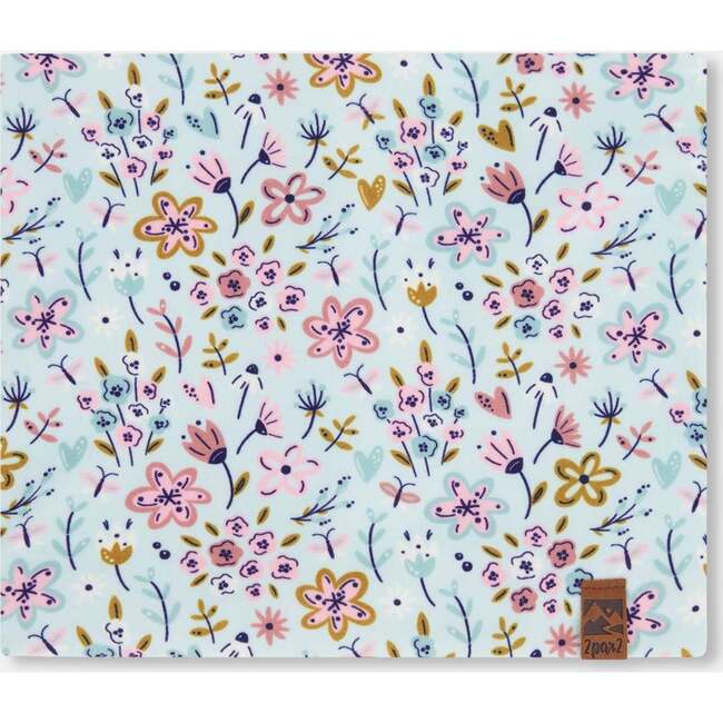 Stretch Jersey Neck Tube, Blue Mini Flower Print