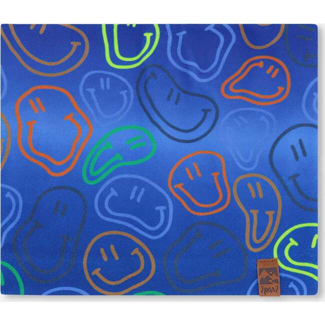 Stretch Jersey Neck Tube, Blue Printed Smileys