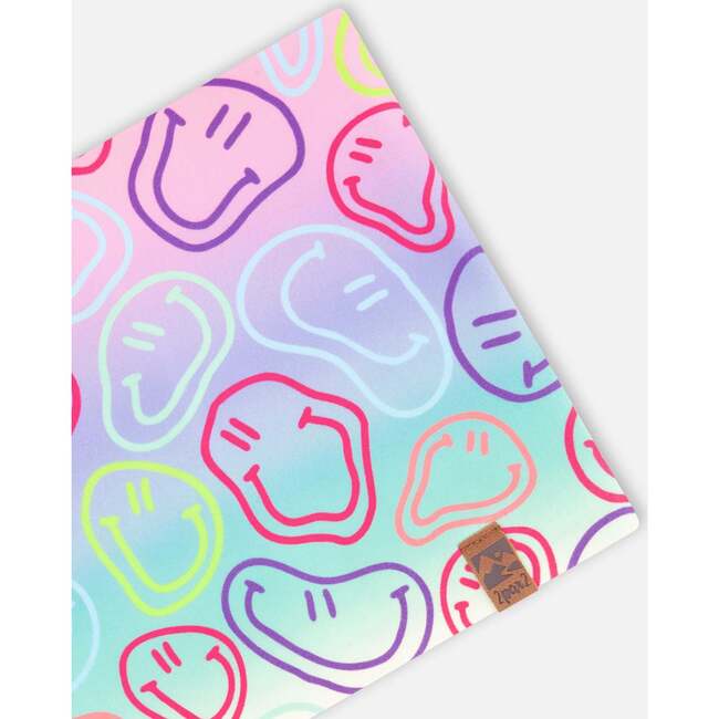 Stretch Jersey Neck Tube, Multicolored Printed Smileys - Scarves - 3