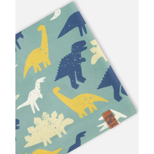 Stretch Jersey Neck Tube, Green Dinosaur Print - Scarves - 4