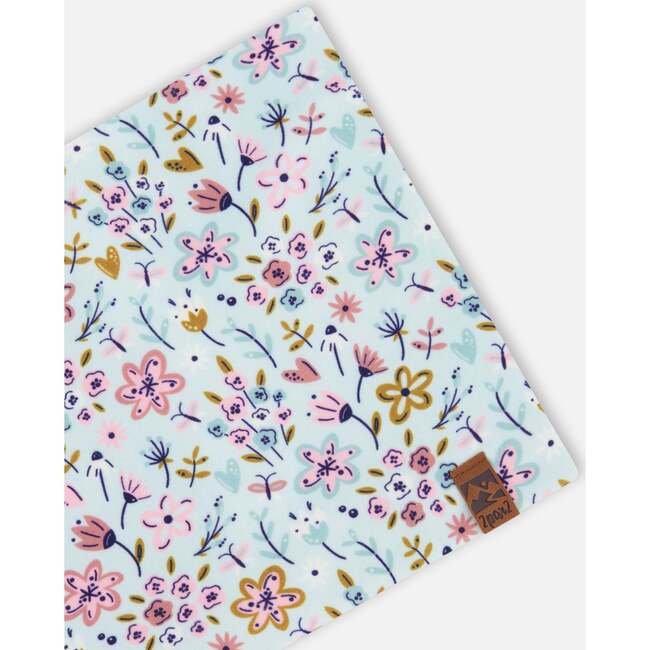 Stretch Jersey Neck Tube, Blue Mini Flower Print - Scarves - 3