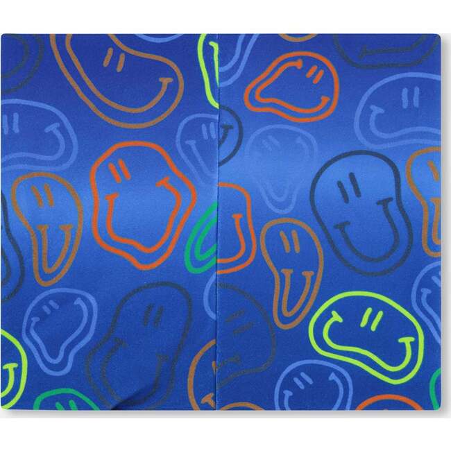 Stretch Jersey Neck Tube, Blue Printed Smileys - Scarves - 3