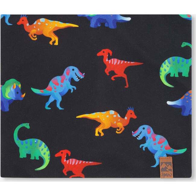 Stretch Jersey Neck Tube, Black Dinosaur Print