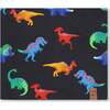 Stretch Jersey Neck Tube, Black Dinosaur Print - Scarves - 1 - thumbnail