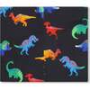 Stretch Jersey Neck Tube, Black Dinosaur Print - Scarves - 2
