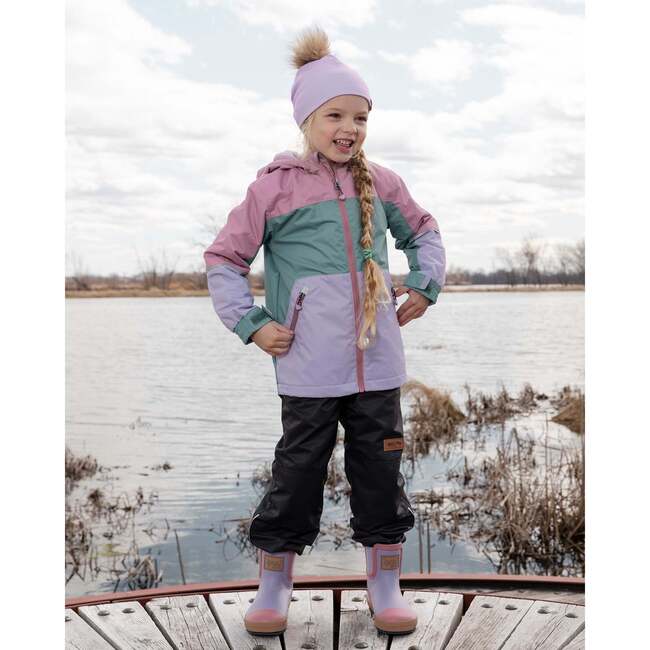 Stretch Jersey Hat With Pompom, Purple