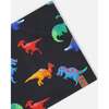 Stretch Jersey Neck Tube, Black Dinosaur Print - Scarves - 3