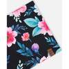 Stretch Jersey Neck Tube, Black Floral Print - Scarves - 3