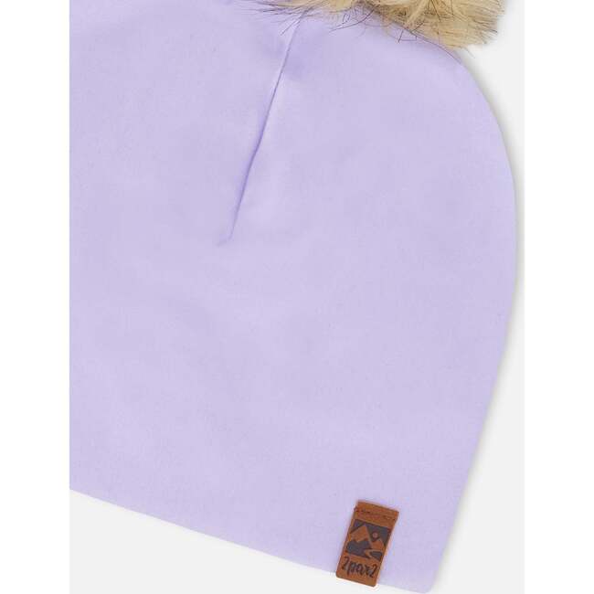 Stretch Jersey Hat With Pompom, Purple - Winter Hats - 4