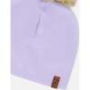 Stretch Jersey Hat With Pompom, Purple - Winter Hats - 4
