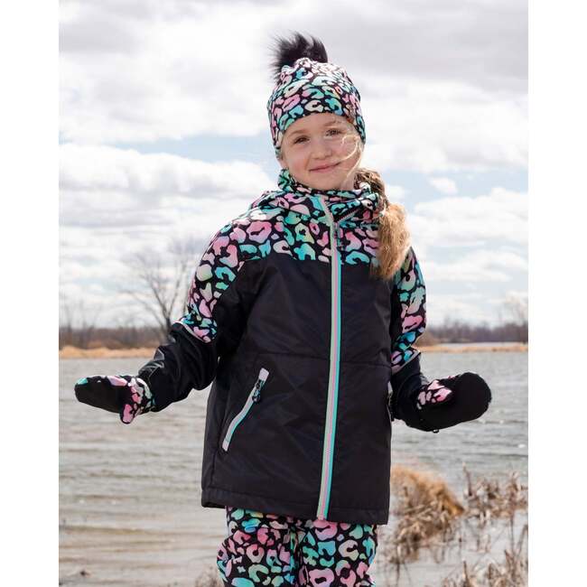 Stretch Jersey Neck Tube, Black Animal Print