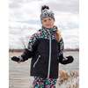 Stretch Jersey Hat With Pompom, Black Animal Print - Winter Hats - 2