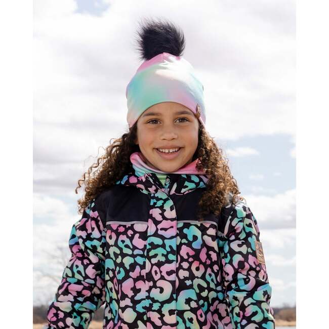 Stretch Jersey Hat With Pompom, Multicolor - Winter Hats - 3