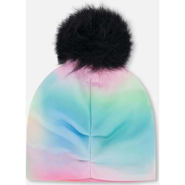 Stretch Jersey Hat With Pompom, Multicolor - Winter Hats - 4