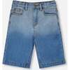 Stretch Jean Bermuda, Grey To Blue Gradient - Shorts - 1 - thumbnail