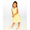 Sleeveless Dress, White And Yellow Stripes - Dresses - 2
