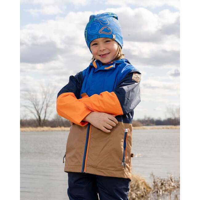 Stretch Jersey Beanie, Blue Printed Smileys - Winter Hats - 3