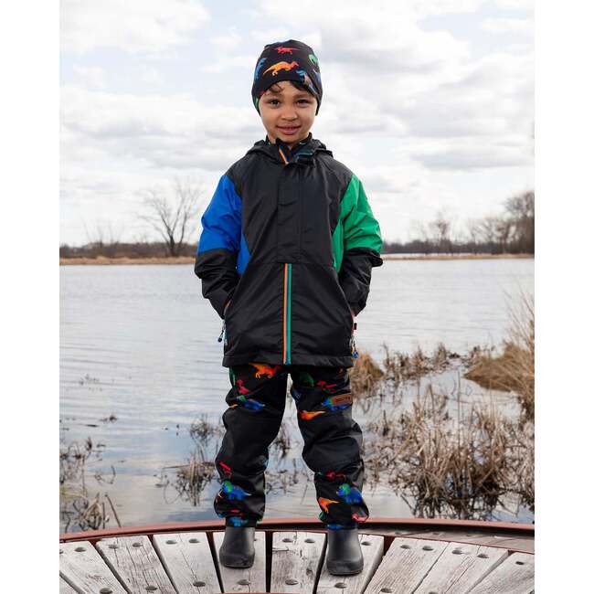 Stretch Jersey Beanie, Black Dinosaur Print - Winter Hats - 3