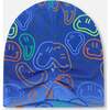 Stretch Jersey Beanie, Blue Printed Smileys - Winter Hats - 4