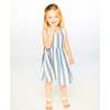 Sleeveless Dress, White And Blue Stripes - Dresses - 4 - thumbnail