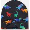 Stretch Jersey Beanie, Black Dinosaur Print - Winter Hats - 4