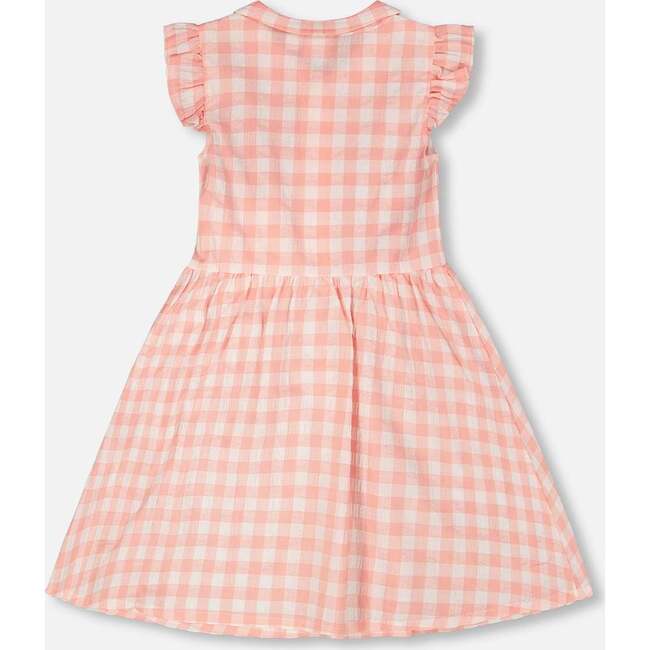 Sleeveless Button Down Dress, Pink Gingham - Dresses - 3