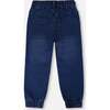 Stretch French Terry Denim Jogger, Navy Blue Denim - Jeans - 3