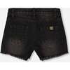 Shorts With Embroidery, Black Denim - Shorts - 3 - thumbnail