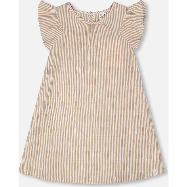 Striped Dress, Off White And Sand Stripes