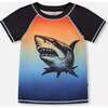 Short Sleeve Rashguard, Blue And Orange Gradient - Rash Guards - 1 - thumbnail