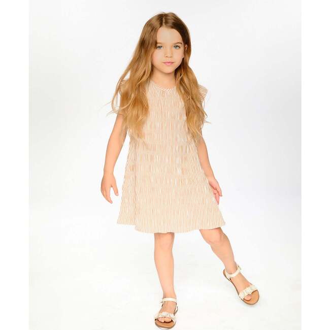 Striped Dress, Off White And Sand Stripes