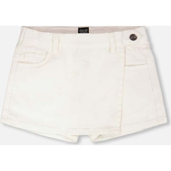 Stretch Twill Skort, White