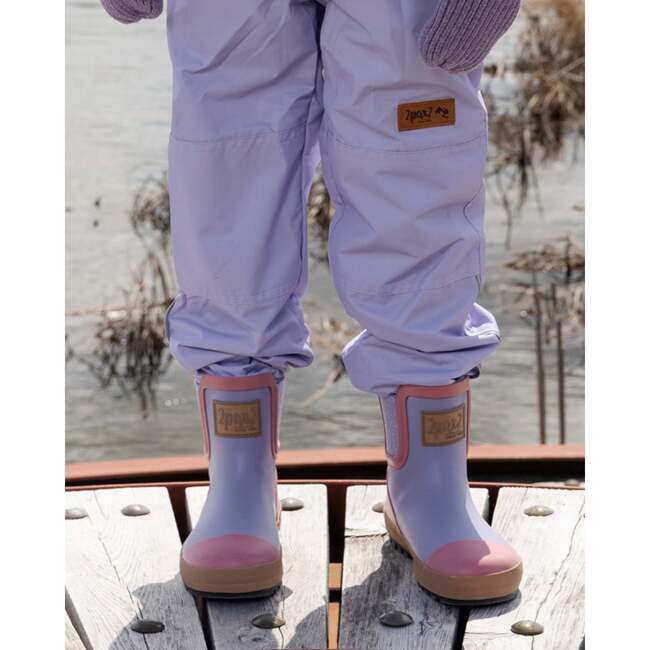 Short Rain Boots In Natural Rubber, Lavender