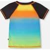 Short Sleeve Rashguard, Orange, Blue And Green Gradient - Rash Guards - 4