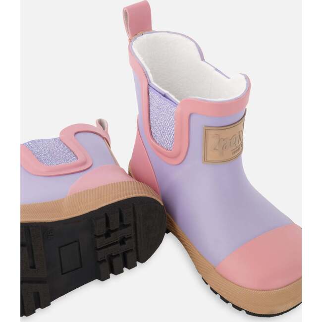 Short Rain Boots In Natural Rubber, Lavender - Boots - 3