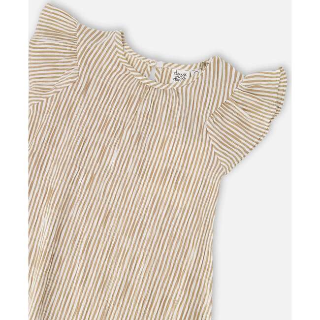 Striped Dress, Off White And Sand Stripes - Dresses - 4