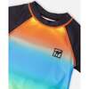 Short Sleeve Rashguard, Orange, Blue And Green Gradient - Rash Guards - 5