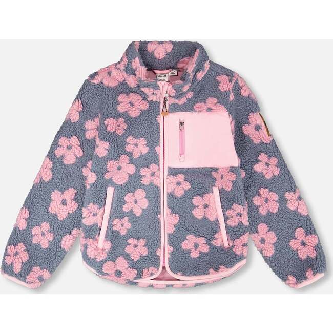 Sherpa Jacket, Pink Flowers