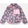 Sherpa Jacket, Pink Flowers - Fleece & Sherpa Jackets - 1 - thumbnail