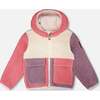 Sherpa Jacket, Pink Colorblock - Fleece & Sherpa Jackets - 1 - thumbnail