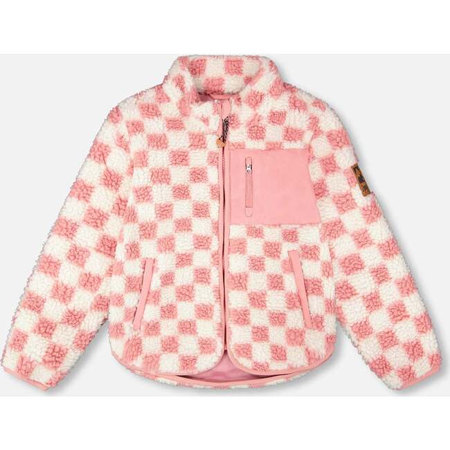 Sherpa Jacket, Pink Checkerboard