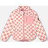 Sherpa Jacket, Pink Checkerboard - Fleece & Sherpa Jackets - 1 - thumbnail